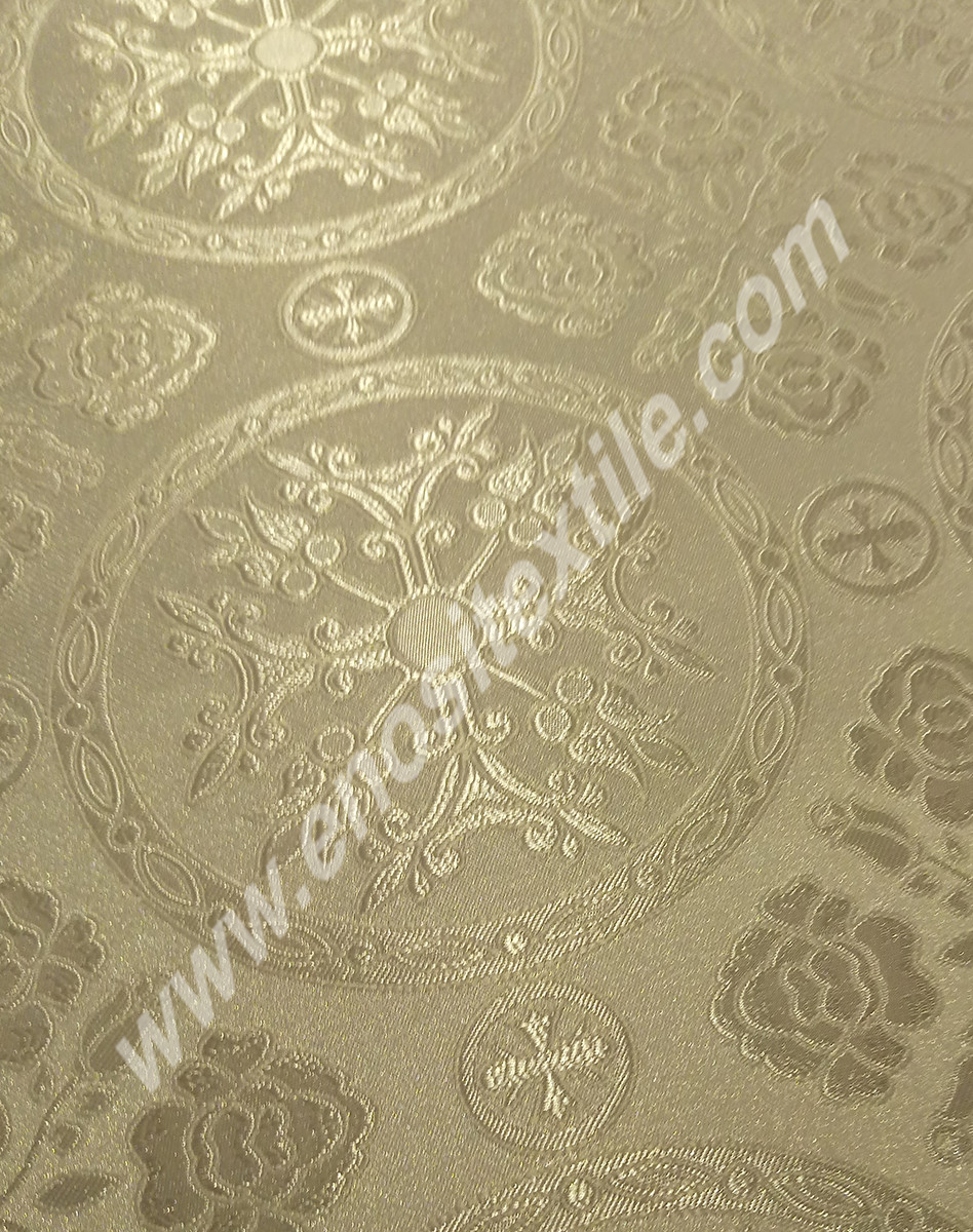 KL-038 White-Silver Brocade Fabrics